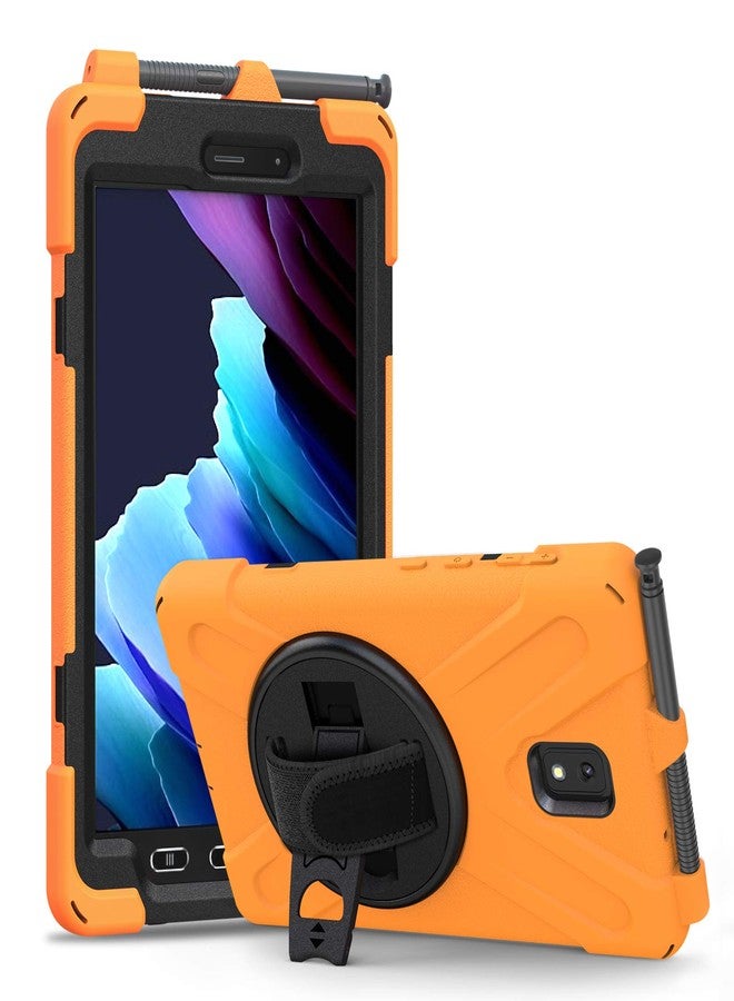 Rantice Samsung Galaxy Tab Active3/Active5 8.0 Case, with 360 Stand, Handle Hand Strap & Shoulder Strap for Samsung Galaxy Tab Active5 8" 2024, Active3 8" 2020 SM-X300/X307/T570/T577 (Orange) - Image 1